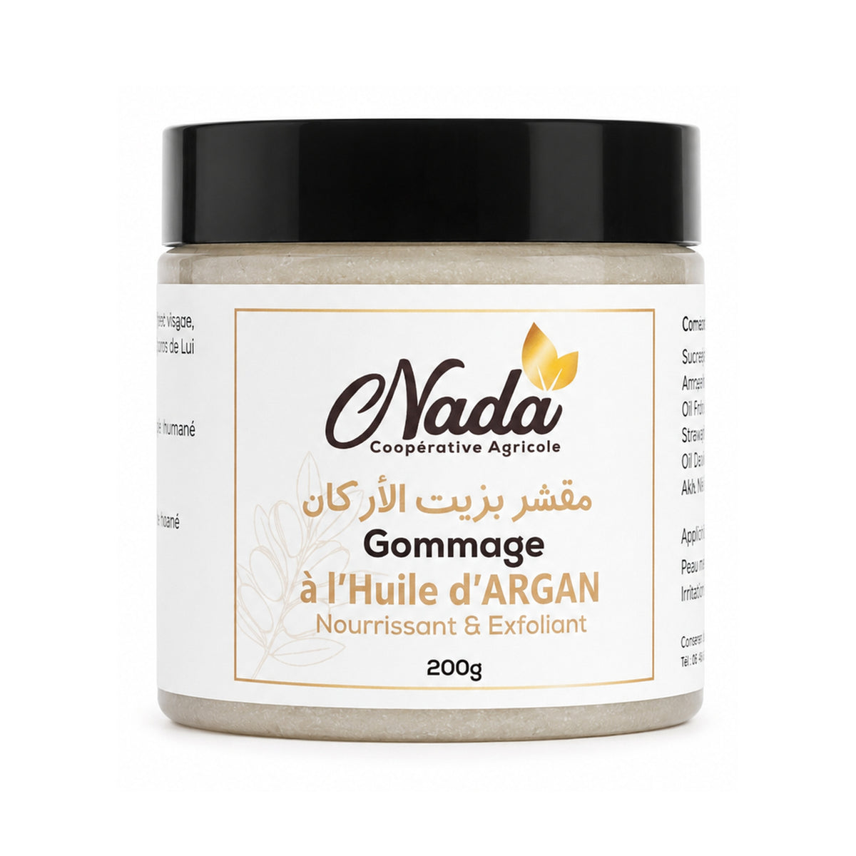Gommage à l’Huile d’Argan NADA 200 g – exfoliant corps